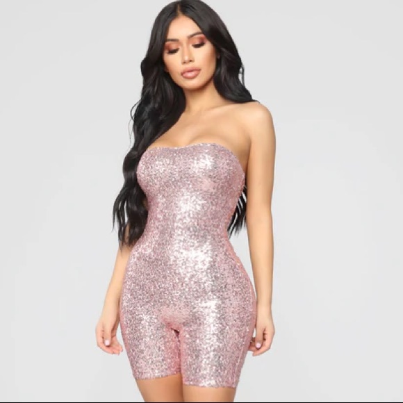 Fashion Nova Sequin Romper XS NEW - Picture 7 of 8